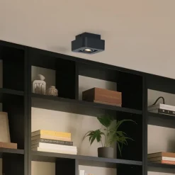 QAZQA Abgerundeter Aufbaustrahler schwarz dreh- und schwenkbar - Dox