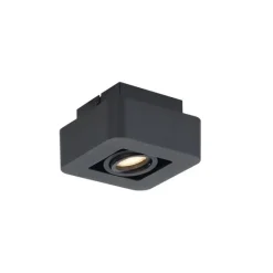 QAZQA Abgerundeter Aufbaustrahler schwarz dreh- und schwenkbar - Dox