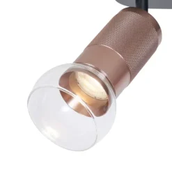 QAZQA Abgerundeter Deckenstrahler Dunkelbronze 3-flammig Verstellbar - Veerle