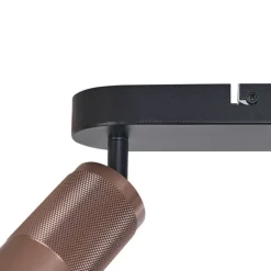 QAZQA Abgerundeter Deckenstrahler Dunkelbronze 3-flammig Verstellbar - Veerle