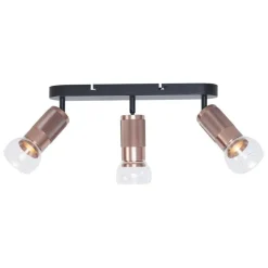 QAZQA Abgerundeter Deckenstrahler Dunkelbronze 3-flammig Verstellbar - Veerle