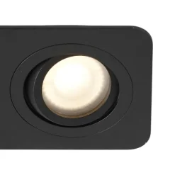 QAZQA Abgerundeter Einbaustrahler schwarz GU10 50mm dreh- und schwenkbar IP44 2-flammig - Alberto