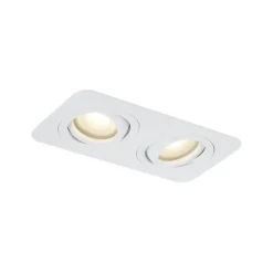 QAZQA Abgerundeter Einbaustrahler Weiß GU10 50mm Dreh- und Kippbar IP44 2-Licht - Alberto