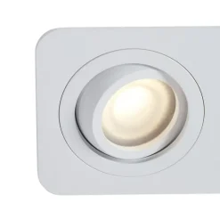 QAZQA Abgerundeter Einbaustrahler Weiß GU10 50mm Dreh- und Kippbar IP44 2-Licht - Alberto