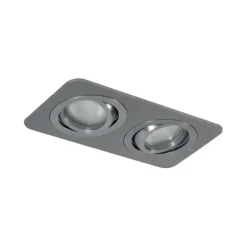 QAZQA Abgerundeter Einbaustrahler Gunmetal GU10 50mm dreh- und schwenkbar IP44 2-flammig - Alberto