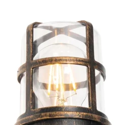 QAZQA Antike Außenwandleuchte gold IP54 mit Bewegungssensor - Kiki