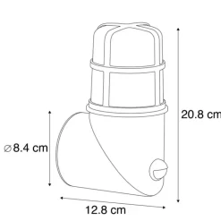 QAZQA Antike Außenwandleuchte gold IP54 mit Bewegungssensor - Kiki