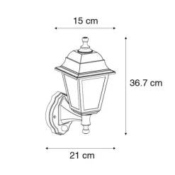 QAZQA Antike Wandleuchte Gold IP44 mit Bewegungsmelder - Capital