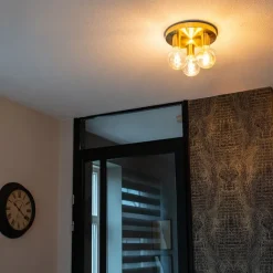 QAZQA Art Deco Deckenleuchte gold rund - Facil 3