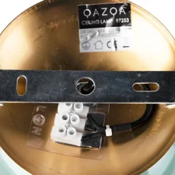 QAZQA Art Deco Deckenleuchte messing mit grünem Glaslampenschirm - Pallon