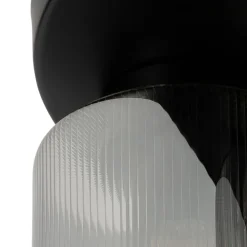 QAZQA Art Deco Deckenleuchte schwarz mit Rauchglas 3-flammig - Laura