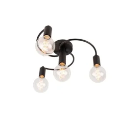 QAZQA Art Deco Deckenleuchte schwarz 4-flammig - Facil