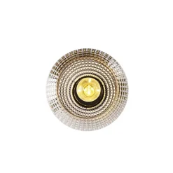 QAZQA Art Deco Deckenleuchte schwarz mit Rauchglas - Kugel