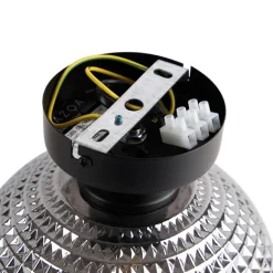 QAZQA Art Deco Deckenleuchte schwarz mit Rauchglas - Kugel