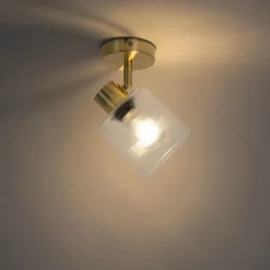 QAZQA Art Deco Deckenstrahler Gold mit Glas verstellbar – Laura