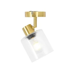 QAZQA Art Deco Deckenstrahler Gold mit Glas verstellbar – Laura