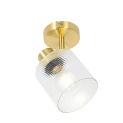 QAZQA Art Deco Deckenstrahler Gold mit Glas verstellbar – Laura