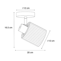 QAZQA Art Deco Deckenstrahler schwarz mit Rauchglas verstellbar - Laura