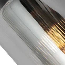 QAZQA Art Deco Deckenstrahler schwarz mit Rauchglas verstellbar - Laura