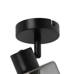 QAZQA Art Deco Deckenstrahler schwarz mit Rauchglas verstellbar - Laura