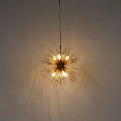 QAZQA Art Deco Hängelampe Gold 6-Licht - Besen