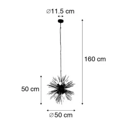 QAZQA Art Deco Hängelampe Gold 6-Licht - Besen