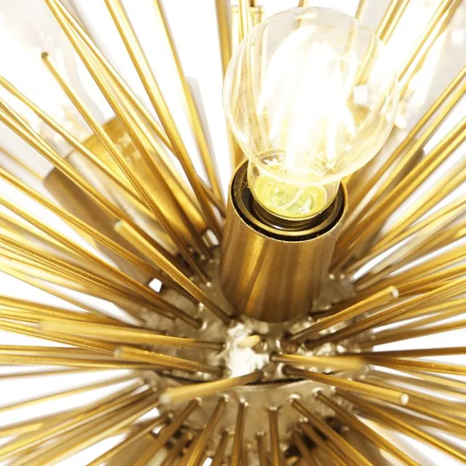 QAZQA Art Deco Hängelampe Gold 6-Licht - Besen