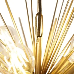 QAZQA Art Deco Hängelampe Gold 6-Licht - Besen