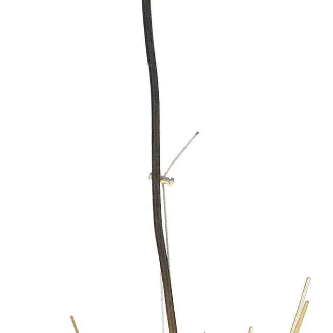 QAZQA Art Deco Hängelampe Gold 6-Licht - Besen