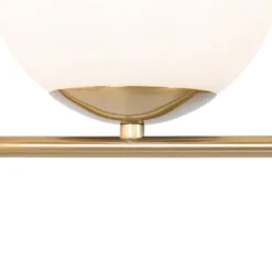 QAZQA Art Deco Hängelampe Gold mit Opalglas 3-flammig - Flore