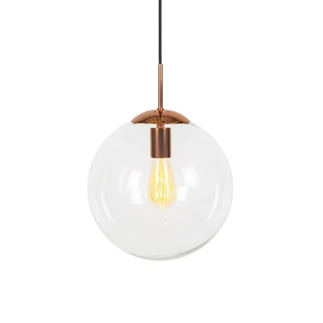 QAZQA Art Deco Hängelampe Kupfer mit Klarglas 30 cm - Ball 30
