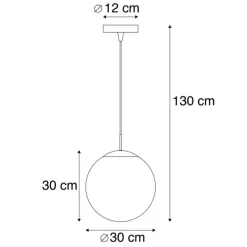 QAZQA Art Deco Hängelampe Kupfer mit Klarglas 30 cm - Ball 30