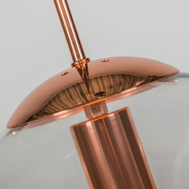 QAZQA Art Deco Hängelampe Kupfer mit Klarglas 30 cm - Ball 30