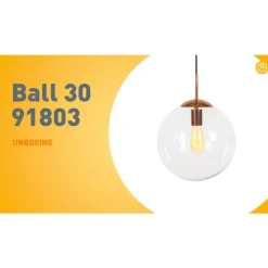 QAZQA Art Deco Hängelampe Kupfer mit Klarglas 30 cm - Ball 30