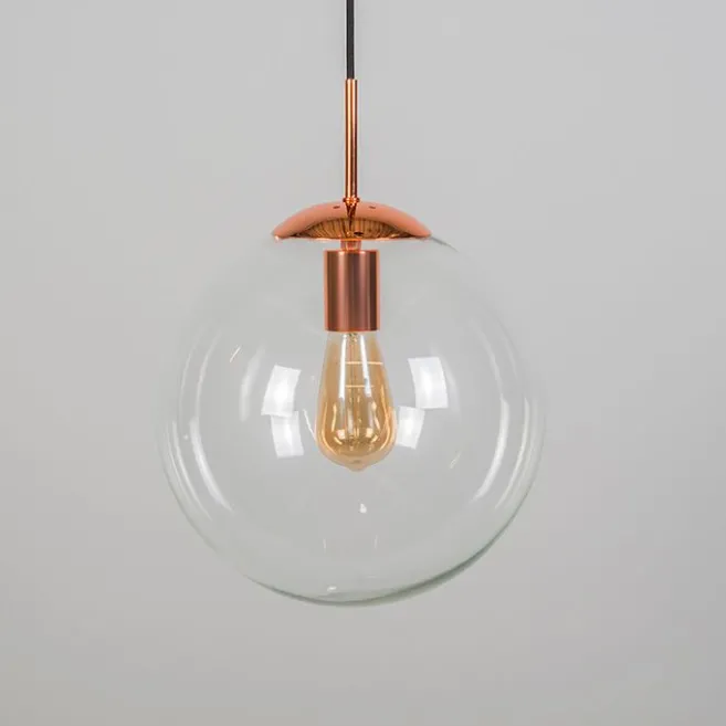 QAZQA Art Deco Hängelampe Kupfer mit Klarglas 30 cm - Ball 30