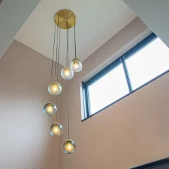 QAZQA Art Deco Hängelampe Messing 7-Licht - Pallon