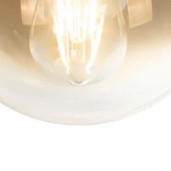 QAZQA Art Deco Hängelampe schwarz mit gold länglich 3-flammig - Pallon