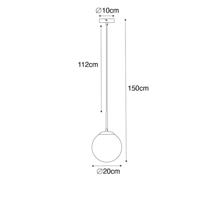 QAZQA Art Deco Hängelampe schwarz mit Rauchglas - Flore