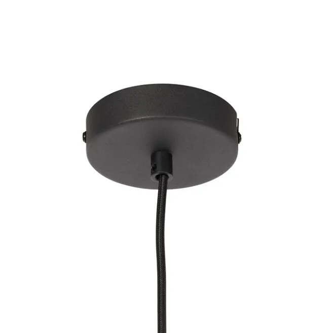 QAZQA Art Deco Hängelampe schwarz mit Rauchglas - Flore