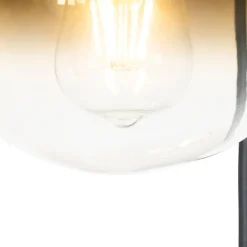 QAZQA Art Deco Hängelampe schwarz mit Goldglas rund 3-flammig - Pallon