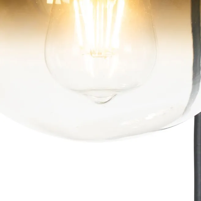 QAZQA Art Deco Hängelampe schwarz mit Goldglas rund 3-flammig - Pallon