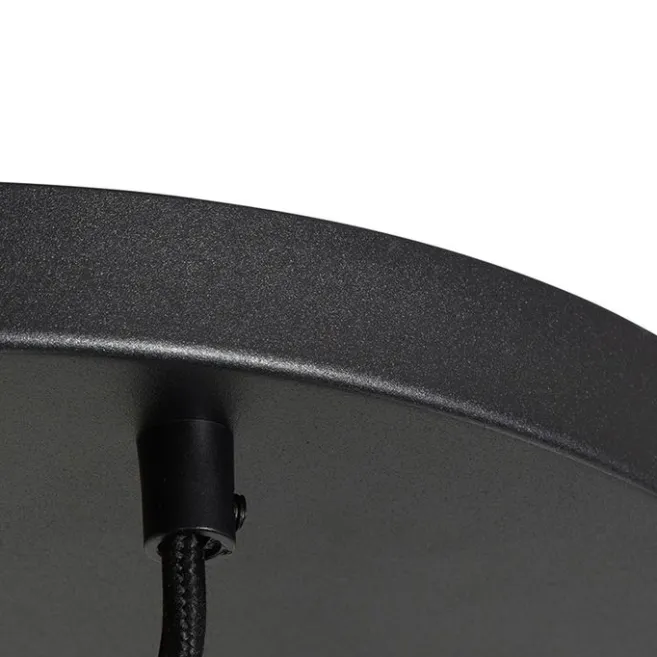 QAZQA Art Deco Hängelampe schwarz mit Goldglas rund 3-flammig - Pallon