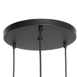 QAZQA Art Deco Hängelampe schwarz mit Goldglas rund 3-flammig - Pallon