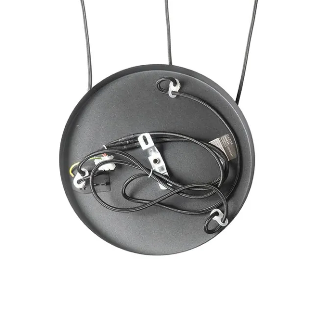 QAZQA Art Deco Hängelampe schwarz mit Goldglas rund 3-flammig - Pallon