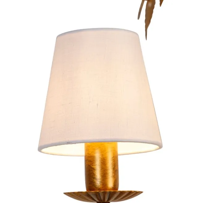 QAZQA Art Deco Kronleuchter Gold 5-Licht mit weißen Kappen - Botanica