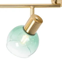 QAZQA Art Deco Spot Gold mit grünem Glas 4-flammig - Vidro