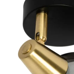 QAZQA Art Deco Spot Gold mit Rauchglas - Vidro