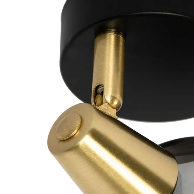 QAZQA Art Deco Spot Gold mit Rauchglas - Vidro