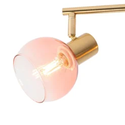 QAZQA Art Deco Spot Gold mit rosa Glas 4-flammig - Vidro