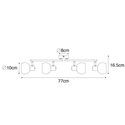 QAZQA Art Deco Spot Gold mit rosa Glas 4-flammig - Vidro